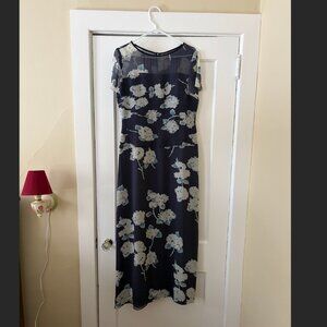 Kay Unger Blue Floral Formal Dress